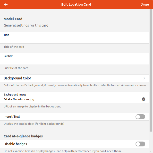 customize location card form